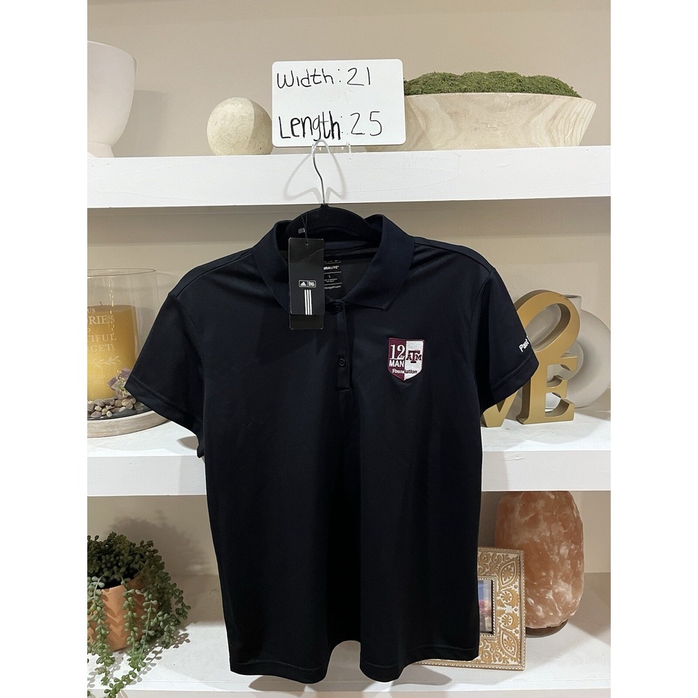 Adidas Women's Texas‎ A&M 12th Man foundation Polo Black Size Large - Picture 2 of 5